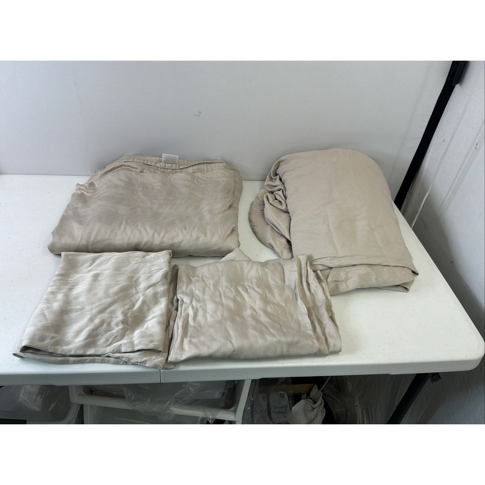 Cozy Earth Bamboo Cooling Sheet Set King Tan 4 PC 2 King Pillowcases Beige